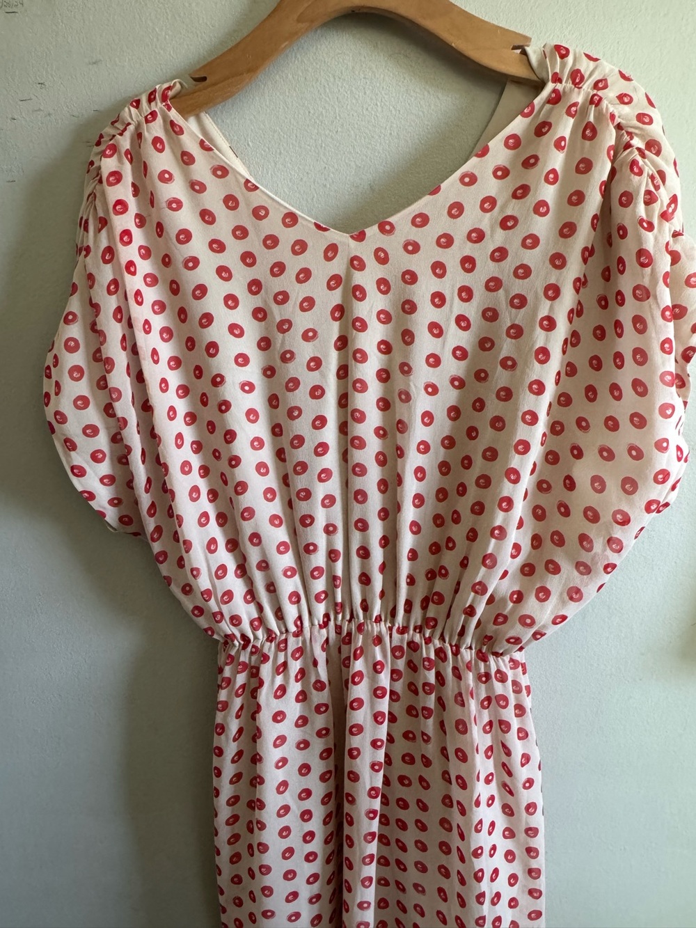 Anthropologie The Addison Story Red Silk Collecting Dots Dress sz medium - Picture 6 of 7